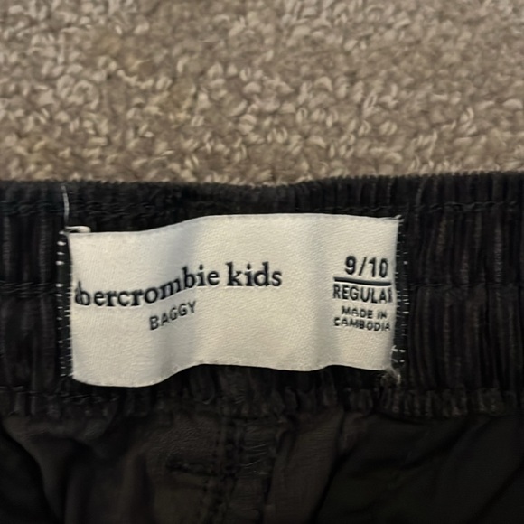 NWT Abercrombie Kids Drawstring Cotton Corduroy Dark Gray Pants Size 9/10 R - Picture 4 of 9